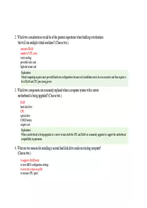 Computer Hardware and System Upgrades Answer Key