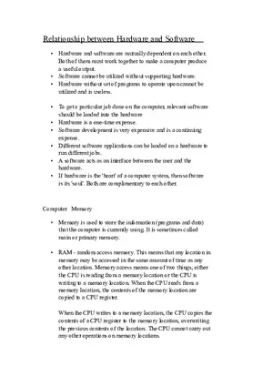 Relationship Between Hardware and Software