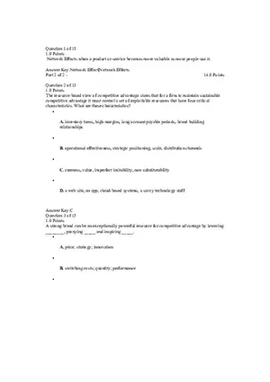 Network Effects Quiz Answers