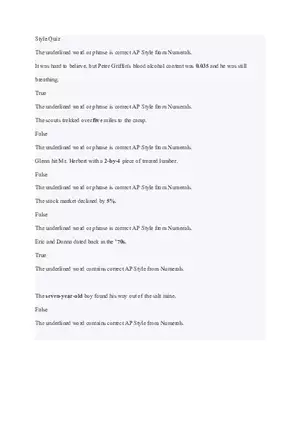 AP Style Numerals Quiz