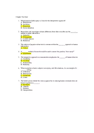 Chapter Two Quiz - Intro To Communication