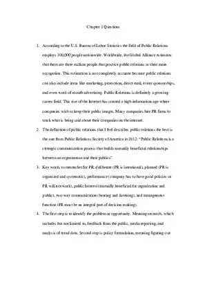 Principles Of Public Relations - Lecture Notes Chapters 1-3