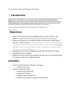 The Enlightenment and the Age of Revolution