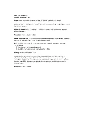 Van Camp v Mc Afoos Case Brief