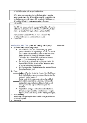 Contracts Case Briefs - Lecture Notes Part 3