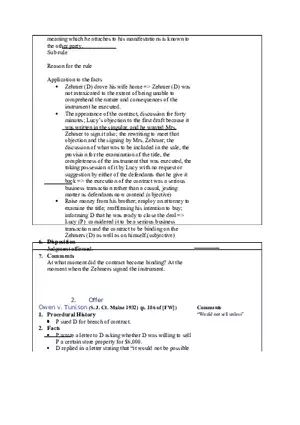 Contracts Case Briefs - Lecture Notes Part 2