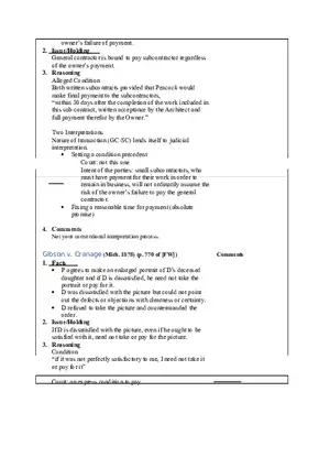 Contracts Case Briefs - Lecture Notes Part 4