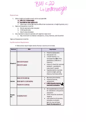 Nutrition SG - Physical Exam