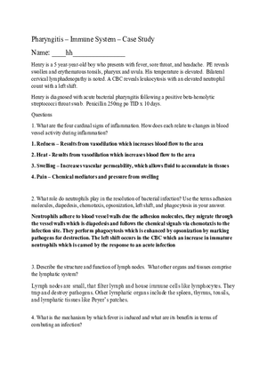 Pharyngitis Immune Case Study
