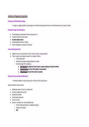 Nutrition in Pregnancy & Lactation