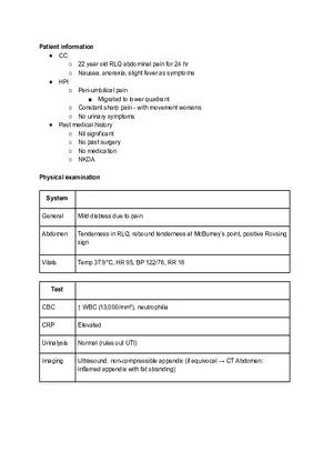 Patient Information - Case Study