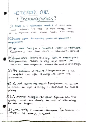 Homework Thermodynamics