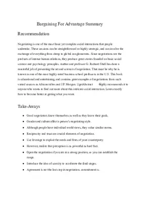 Bargaining For Advantage