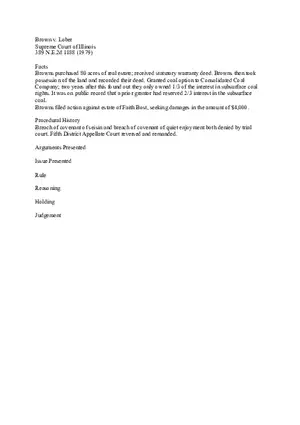 Brown v Lober - Case Brief