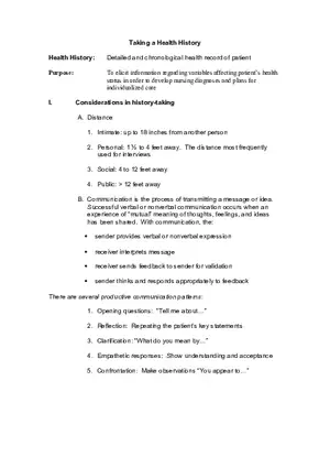 Health History Interview