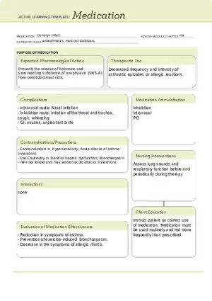 Cromolyn (Intal) - Drug Template