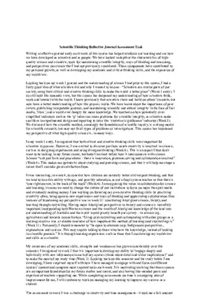Scientific Thinking Rejective Journal Assessment Task
