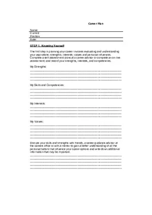 Career Plan Template