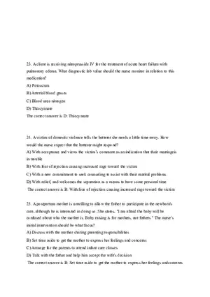 HESI EXIT V4 160 Questions and Answers Part 2