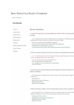 Basic Patient Case Completed Shadow Health