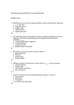 Managing Profitable Customer Relationships Part 1