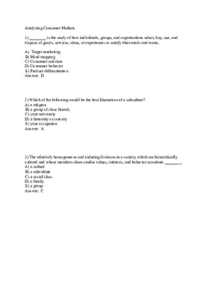 Analyzing Consumer Markets Part 1