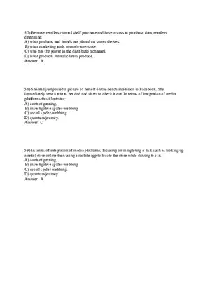 Integrated Marketing Communications 57-114 Answers