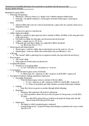 Transmission of Heritable Information