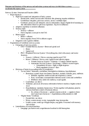 Structure and Functions of the Nervous and Endocrine Systems