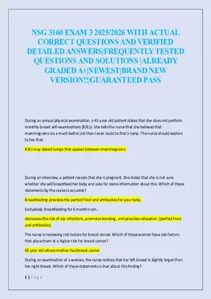 Nsg 3160 Exam 3 2025