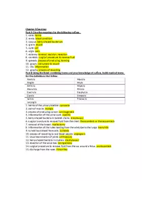 Give the Meanings for the Following SufÏxes Exercises and Terminology