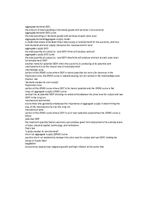 Macroeconomics Vocabulary (Aggregate Demand)