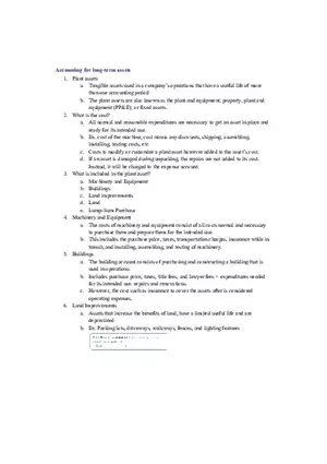 Principles of Accounting For Long-term Assets