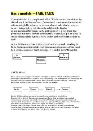 Basic Models of Communication