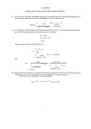 Fundamentals of Materials Science and Engineering Solutions Ch 2-3