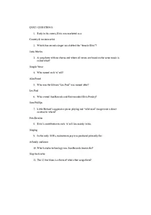 History of Rock Music Final Questions and Answers