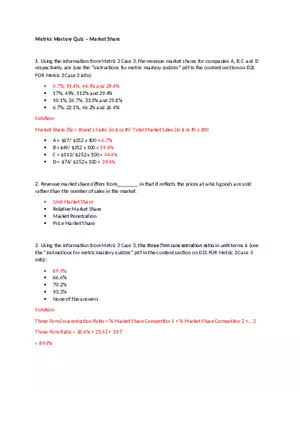 Metrics Mastery - Market Share
