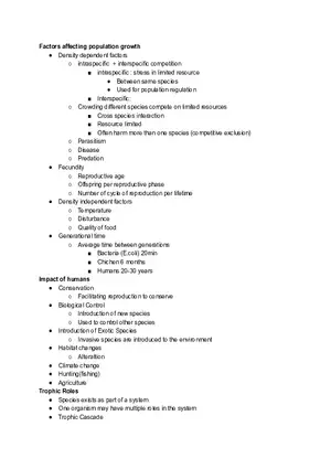 Factors Affecting Population Growth