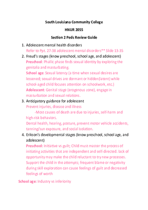 Section 2 Peds Review Guide