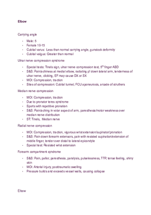 Elbow Lecture Note