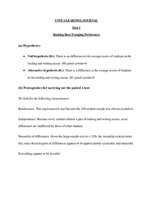 Unit 4: Barking Deer Foraging Preferences