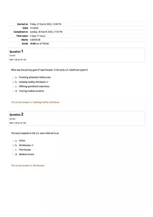 HS1101 Review Quiz: Attempt Review #2