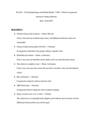 UNIT 1: Written Assignment