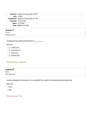 CS1101 Graded Quiz Unit 3: Attempt Review