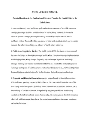 Potential Problems in the Application of Strategic Planning