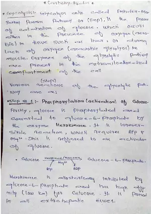 Glycolysis Handwritten Notes