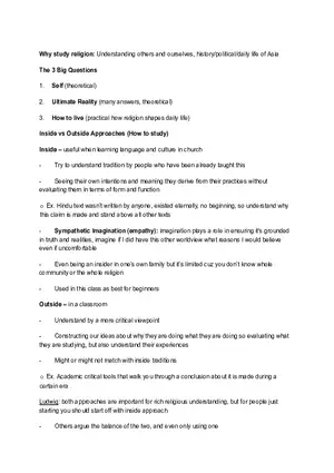 Unit 1, Lecture 1: Why and How to Study Religion