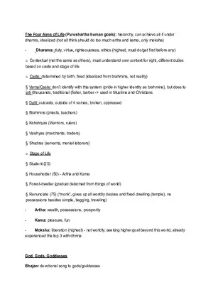 Unit 1, Lecture 4: The Four Aims of Life in Hinduism