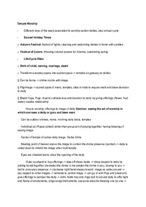 Unit 1, Lecture 6: Hindu Temple Worship and Rituals