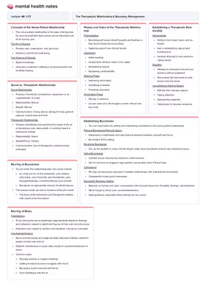 Lecture 4b: The Therapeutic Relationship & Boundary Management